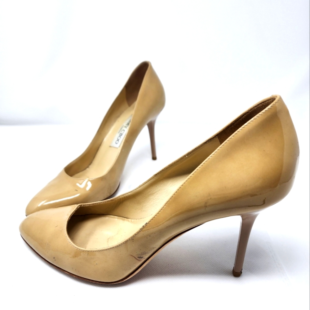 Jimmy Choo Nude Patent Pumps 38.5